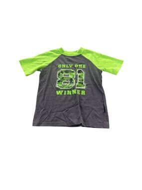 Pro Player Boys Black Neon Green Graphic Short Sleeve T-Shirt Youth Size 5/6
